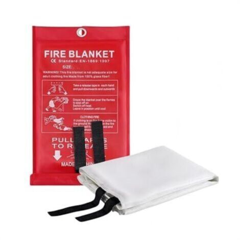 Couverture Anti-Feu,Couverture Anti-Feu d'urgence,1 1m Couverture Anti Feu en Fibre de Verre pour Camping,Cuisine,Maison,Bureau,Voiture