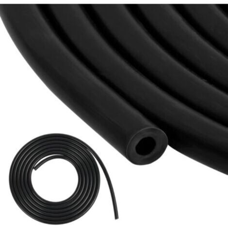 Tuyau Silicone 3 m Diamètre IntéRieur 3mm Auto Tube à Vide, Durite Caoutchouc Noir, Durite Silicone pour eau de Refroidissement, Liquide de Refroidissement, Système de Turbine (7mmOD)