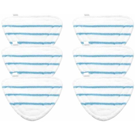Housses en Microfibre Balai Vapeur Steam Accessoire Chiffons universel Triangle lavable pour Nettoyeur Vapeur Hot Spray, Blanc Microfibre Steam Mop Pads Lavables En Machine(lot de 6) (1/5)
