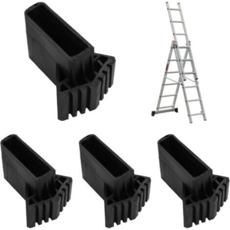 (Noir) Embout Escabeau, 4 Pièces Pied Echelle Caoutchouc, Antidérapants Couvre Pieds d'échelle, Pieds d'échelle en Caoutchouc pour échelles Télescopiq (1/5)