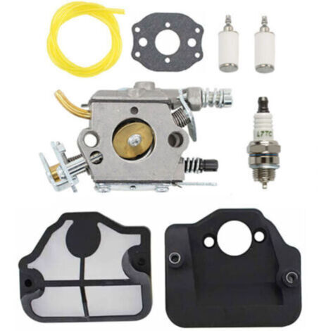 Kit de carburateur pour tronçonneuses Husqvarna 36 41 136 137 141 142, compatible Poulan, inclut filtre à air et filtre à carburant, remplace WT-834 WT-657 WT-529 WT-289 WT-285 WT-239 WT-202 (1/5)