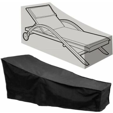 Housse de Chaise Longue, Housse de Protection imperméable transat de Jardin ——Noir 200704068cm (1/5)