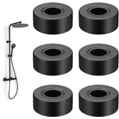 Mitigeur Douche, 30mm Rosace Robinet Noire, 6 Pièces Acier Inoxydable Rosace Radiateur, Rosettes pour Tuyau de Chauffage, Cache Tuyau Radiateur, pour Conduites D'eau, Conduites de Gaz,