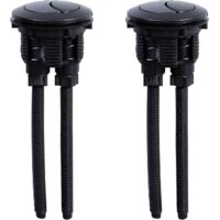 2 Pieces Black Flush Button Replacement Toilet Water Flush Button 38 mm Double Button Round Flush for Bathroom Water Tank Repair