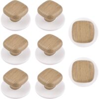8 Pack Self Adhesive Drawer Handles Round Square Plastic Wood Grain Drawer Pulls Auxiliary Handles for Cupboards, Drawers, Glass