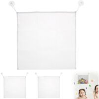3 Piece Baby Toy Net Set, Bath Toy Organizer with Suction Cups for Children, Storage Net Toy for Bath and Bathroom Toys