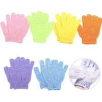 6 Pairs Exfoliating Mitt Kit, Exfoliating Body Mitt, Exfoliating Bath Mitts for Women, Men, Children, Exfoliation, Shower, Bath, Spa, Massage (Pink, Blue, Green, Yellow, Purple, Orange)