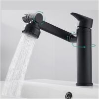 Robinet de salle de bain pivotant, mitigeur de lavabo, montage sur comptoir, robinet anti-éclaboussures, pommeau de douche, aérateur, robinet de salle de bain