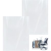 2 Pieces Large Clear Plastic Storage Bags 100 x 150 cm Dustproof Humidity Resistant for Luggage, Suitcases, Furniture, Duvets, Chairs, Bicycles