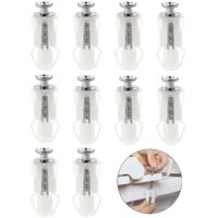 10 Piece Toilet Seat Hinges Kit - Stainless Steel Toilet Seat Fixing Screws - Expansion Screws for Toilet Lid for Toilet Seat Replacement Kits (White)