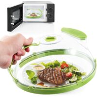 26 cm Anti-éclaboussures résistant couvercle micro-ondes,Couvercle micro-ondes avec poignée,Cloche Transparente Alimentaire,Couvercle d'Isolation Micro-Onde Plastique,pour Fruits et Légumes