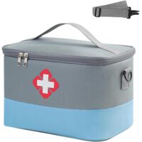 Trousse de Secours, Trousse Premier Secours Grande Capacité, Trousse de Secours Vide Portable, Trousse Secours Imperméable, pour Maison, Bureau, Voyage, Camping, Randonnée(Gris Bleu)