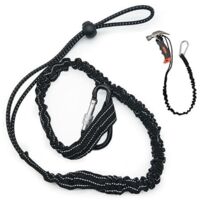 2 Pièces Longes Tactiques Noires avec Cordon de Sécurité Elastique et Mousqueton à Spirale,Réutilisable,Convient pour Les Outils d'escalade | Leroy Merlin