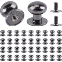 36 Pack Mini Round Metal Drawer Handles for Jewelry Box and Other Small Furniture Black