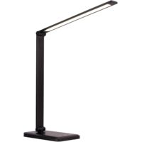 Lampe de Bureau LED Réglable, Lampe de Table 5 Modes de Couleur et 5 Niveaux de Luminosité Ajustable, Lampe de Chevet Port USB Charge et Fonction Minuterie, Flexible Contrôle Tactile Protection, Noir
