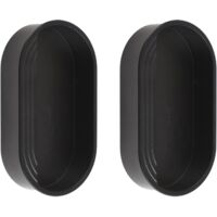 2 Pack Oval Recessed Barn Door Handles - Modern Simple Sliding Door Handles for Door,Cabinet,Drawer,Wardrobe and Dresser (Matte Black/65mm)