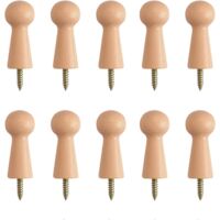 10 x Wooden Towel Hooks for Bath Towels Door Stair Edges Closets,10 x Wooden Towel Hooks for Bath Towels Door Stair Edges Closets