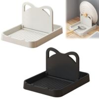 Zimoer Repose-Couvercle Et Porte-Cuillère Pliable - Support 2 En 1 Pour Couvercle, Ustensiles, Spatule - Gris, Cuisine Propre Et Organisée