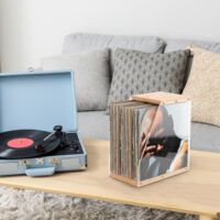 Support à Vinyles Design En Bois Et Acrylique – Présentoir Pour Collection LP – Bureau Ou Salon