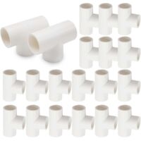 10 Pcs 20mm (1/2 ") raccord de tuyau en PVC-U à trois voies raccord de tuyau raccord de raccordement de tuyau d'eau de jardin