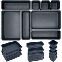 Set of 24 Plastic Very Deep Drawer Organisers for Kitchen and Home - Universal Shape - Keep Drawer Tidy