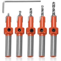 5pcs 8mm Wood Chamfer Drill Bit Countersink Countersink Countersink Drill Bits for Woodworking with Hex Key and Screws