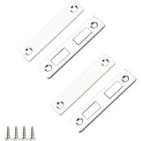 Pack of 2 Invisible Ultra Thin Flat Magnets for Door Closet - Strong Adhesion Self Adhesive with Screws for Sliding Door, Cabinet, Drawer Magnetic Closure Closet Hardware