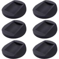 6 x Non-Slip Rubber Pads, Furniture Beaver Cups, Chair Foot Cushion for All Floors, Furniture Wheels, Black