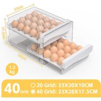Boîte à Oeufs, 2 Grille Boite Oeuf en Plastique, Portable Boite a Oeuf avec Couvercle, Boîte de Voyage aux Oeufs, Boîte de Rangement d'Oeufs pour Frigo Réfrigérateur Camping
