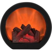 Lanterne de cheminée LED avec interrupteur tactile, simulation de lampe de bureau à flamme réaliste, fonctionne avec piles/USB, noir
