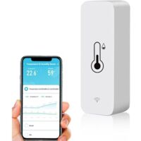 Thermomètre hygromètre WiFi intelligent, capteur de température et d’humidité intérieur/extérieur Bluetooth, application thermomètre WiFi à distance pour la maison.