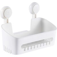 Panier de douche Étagère à épices Organisateur de salle de bain Panier de rangement DIY Sans perceuse Aspirateur amovible Ventouse Étagère murale pour shampoing et articles de toilette Cuisine Salle d