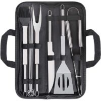 Ustensiles Barbecue, 9 Pièces Kit Barbecue Acier Inoxydable, Kit Barbecue Outil de Barbecue en Acier Inoxydable Ustensiles de Barbecue pour Grillades, Acier Inoxydable Outil de Barbecue