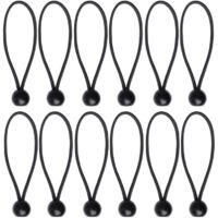 12 Pcs Black Tarpaulin Bungees Balls Tarp Bungee Cord for Banner, Tarpaulins, Pavilions, Tents, Tent Bungee Hooks, Tarpaulin Holder, Flag Poles