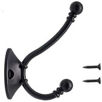 8Pcs Plus Gros Patère Porte Manteau Murale Vintage Crochet Métal De Porte Chapeau Crochet Rétro pour Porte-Manteau Salle de Bain Cuisine,noir(96mm60mm34mm)