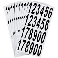 10 feuilles d'autocollants de Numéros de Boîte aux Lettres Autocollants Adhésifs Imperméables pour Boîte aux Lettres, Maison, Porte, Numéro d'adresse, Intérieur ou Extérieur (7.5 cm)