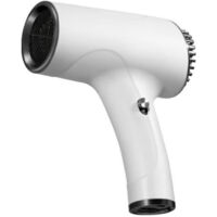 Sèche-cheveux sans fil, sèche-cheveux à batterie rechargeable, petit sèche-cheveux compact, séchage rapide pour hommes et femmes, 2600 mAh (Blanc)