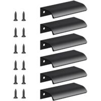 6pcs Poignée d’Armoire, Invisible Poignées Meuble Tiroir, Poignées de porte Dissimulées Poignée Encastrée Affleurante Pour tiroirs portes d'armoires,Commode