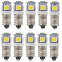 E10 AC LED Ampoules-10 pcs 6V 5 lampes LED-E10 Miniature Vis 50Lm (AC 6V)
