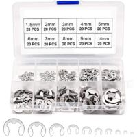 E Clip Anneau 304 Inox Circlips Exterieur Assortiment De Circlips 1.5/2/3/4/5/6/7/8/9/10mm Divers Usages 200Pcs