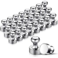 24PCS Magnet Métalliques Aimant 12x16mm - Aimants en Acier Inoxydable Aimants Frigo pour Tableau D'affichage, Réfrigérateur etc. - avec Boîte de Rangement