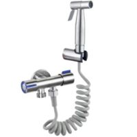 Kit Douchette WC Kit Complet avec Douchette Toilette WC, Robinet WC 3 voies et Tuyau Toilette Kit hygiene wc (douchette intime, Flexible WC et Pulvéri