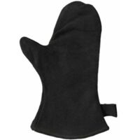 Gant pour cheminée avec Isolation Thermique, Gant en Cuir pour Four, Gant de Protection Ignifuge, Gant pour Barbecue, Gant en Cuir résistant à la Chaleur, Noir