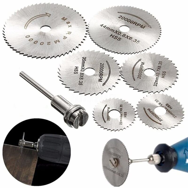 Kit Disques De Coupe HSS Pour Outil Rotatif - 8 Mini Lames Circulaires Acier Rapide Pour Bois, Plastique Et Métal