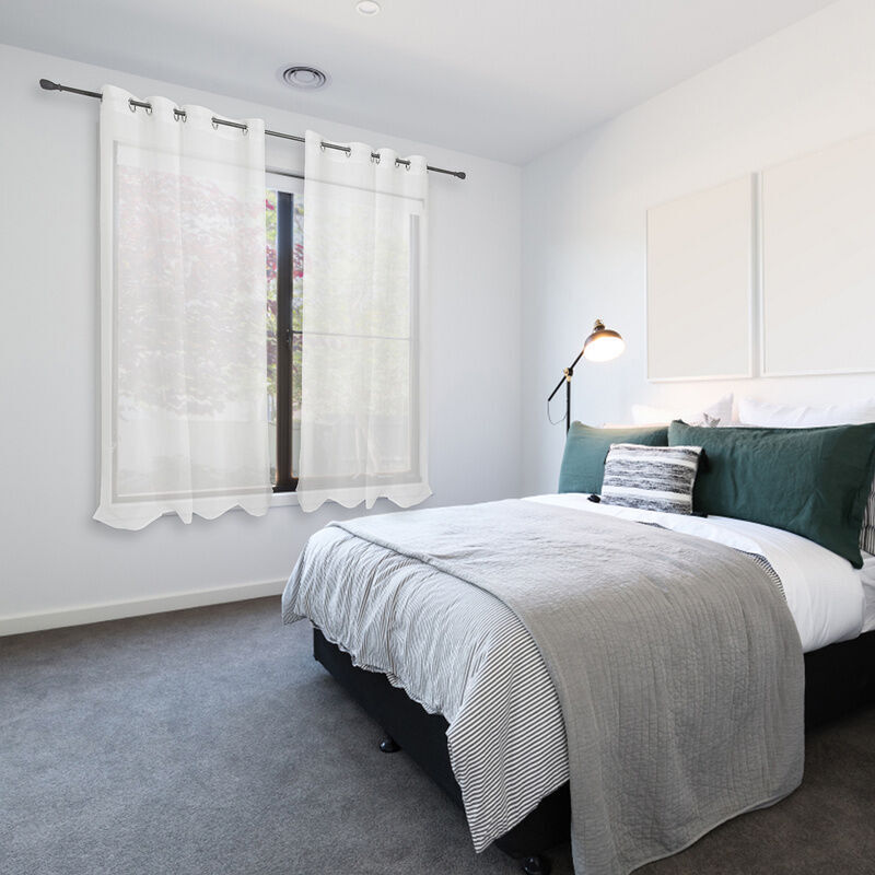 Eurofirany Lucy Rideau Voile Transparent Avec Oeillets 300x160 Cm - Blanc, Chambre Salon Cuisine