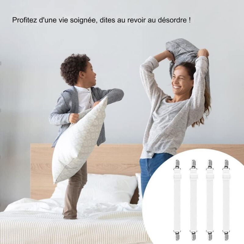 Attaches Drap Housse Élastiques Eopocdor Lot De 4 - Tendeurs Pour Draps De Lit