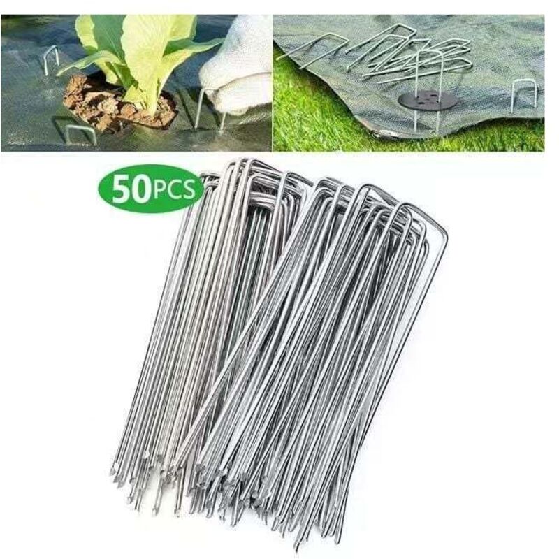 Toile De Paillage Sardines De Fixation,50 Pièces Piquets De Fixation En Acier Galvanisé Piquet Ancrage