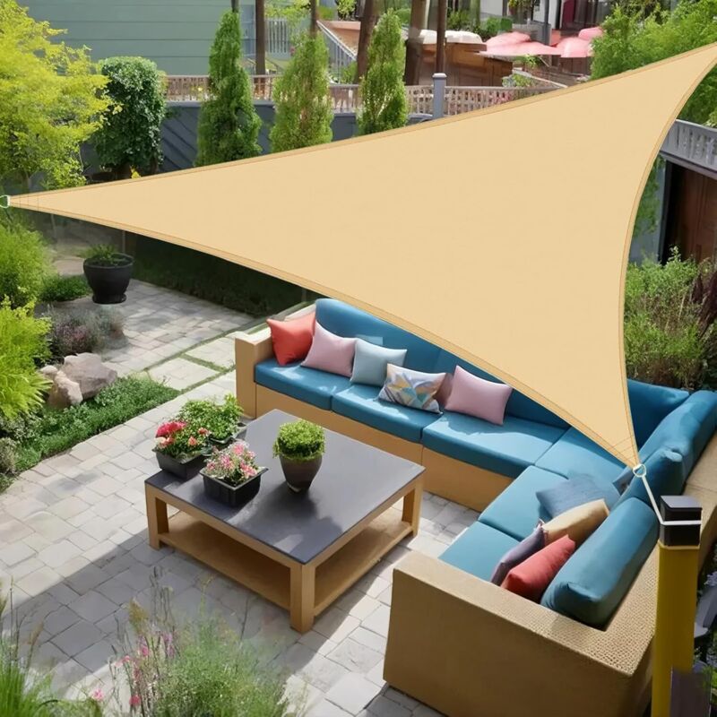 Toile Ombrage 110×250 Cm Kaki – Polyester Imperméable Anti-UV Avec Œillets, Idéale Terrasse Jardin