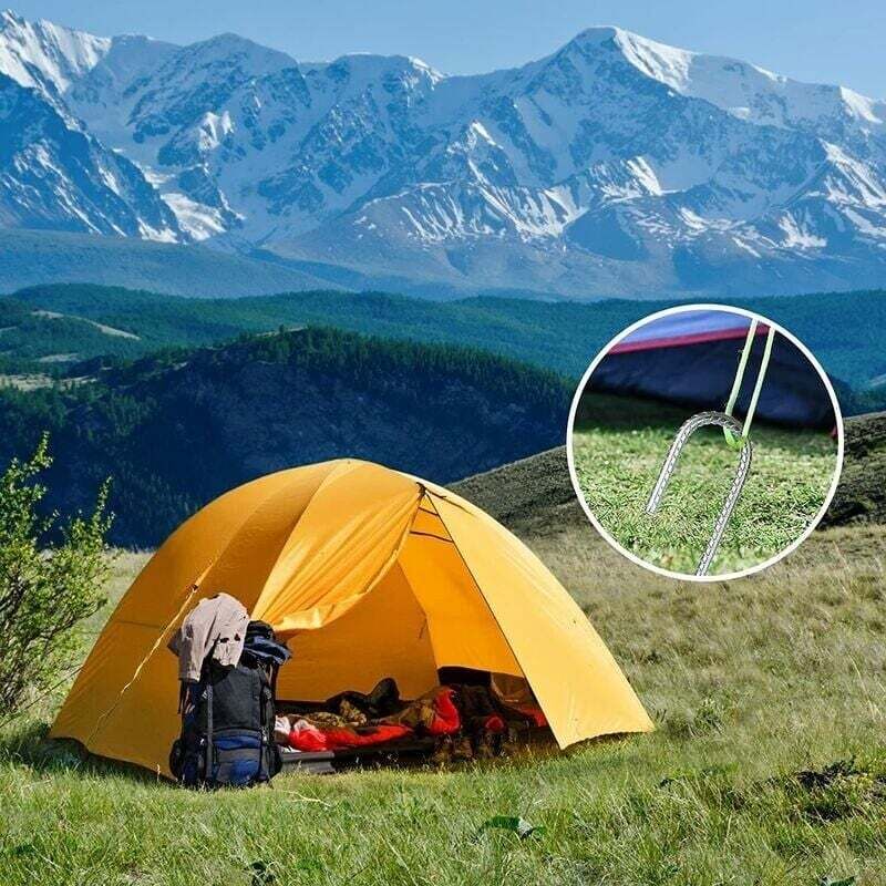 10 Piquets De Tente En Fer 21 Cm - Filetage En Spirale, Poignée En T Antidérapante - Pour Camping, Jardin