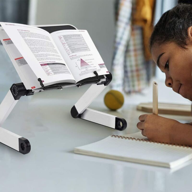 Support De Livre Ajustable En Bois - Plateau Pivotant 360°, Hauteur Réglable, Pour Cuisine, Bureau